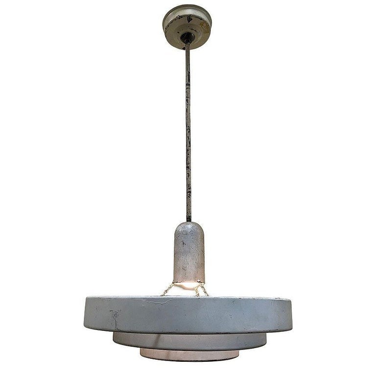 Mid-Century "Saturn" Ceiling Steel 19" Pendant by Kurt Versen, 22 Available - 3