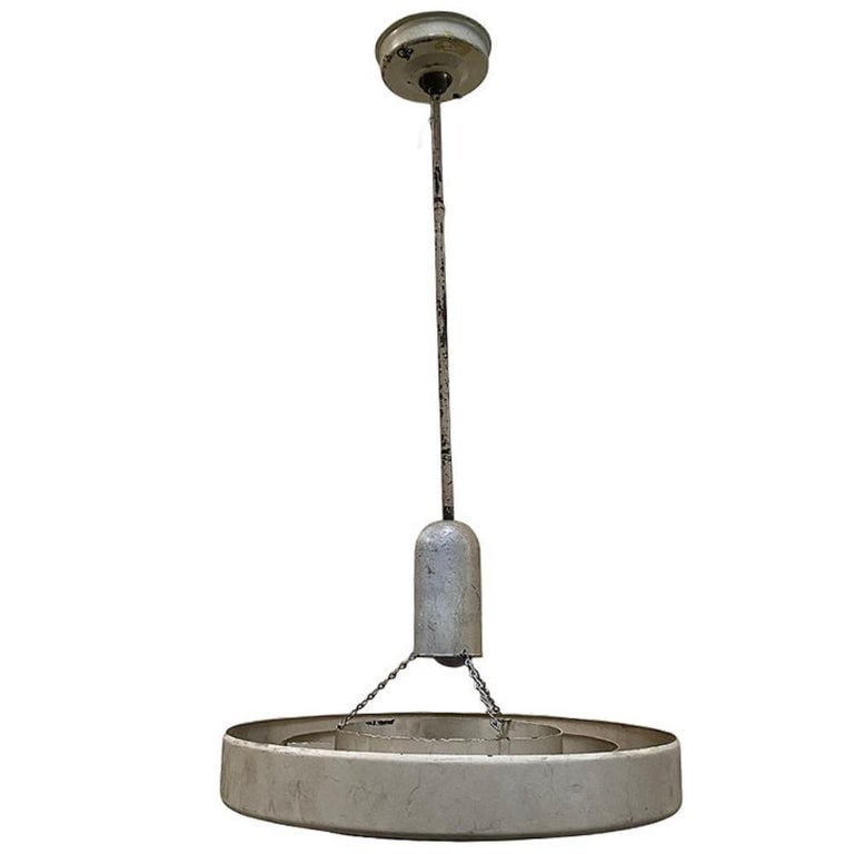Mid-Century "Saturn" Ceiling Steel 19" Pendant by Kurt Versen, 22 Available - 5