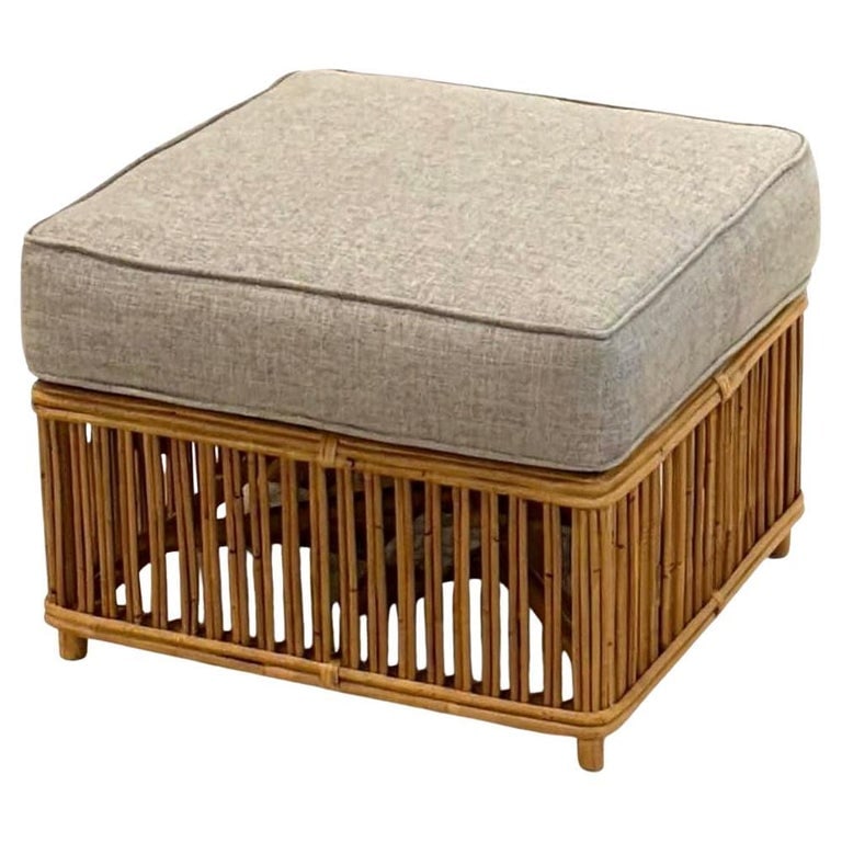Presidents Stick Reed Rattan Nantucket Ottoman Footstool - 2