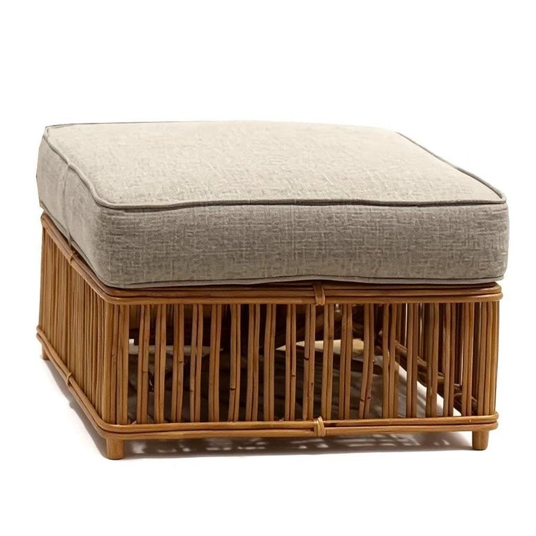 Presidents Stick Reed Rattan Nantucket Ottoman Footstool - 4