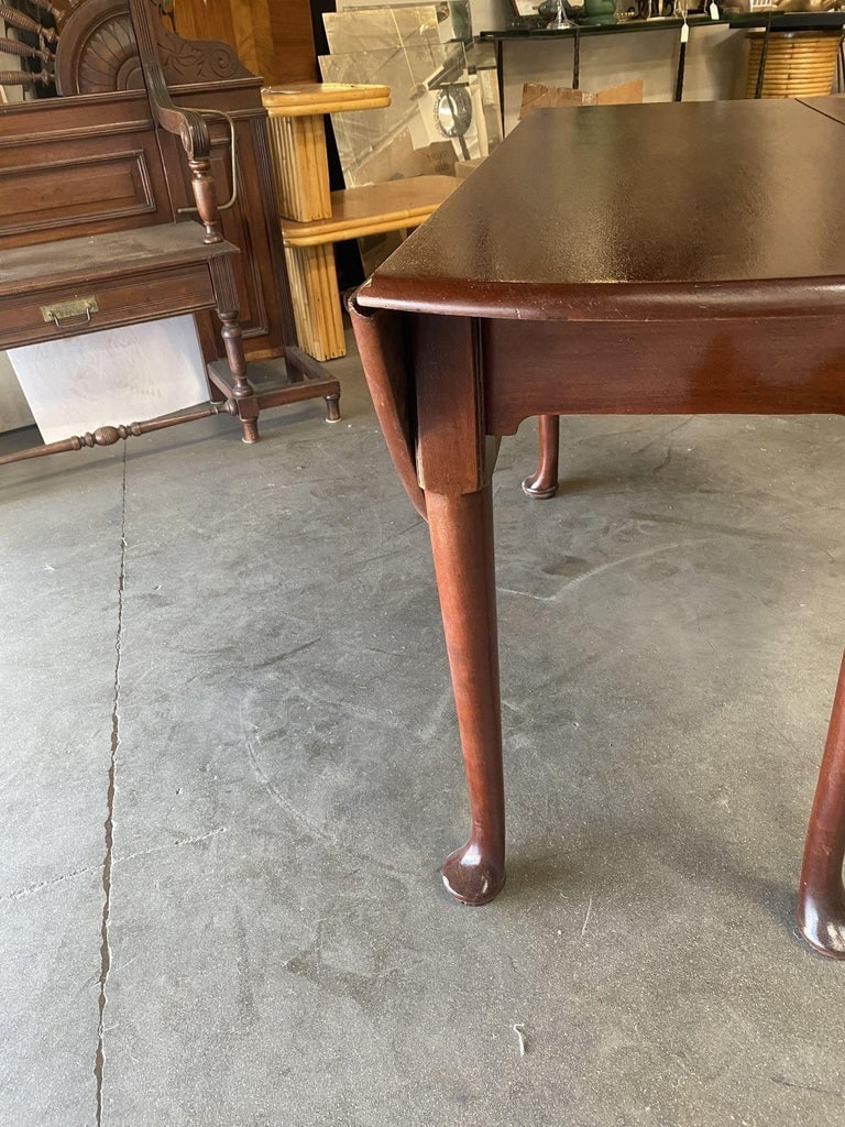 Late Victorian French Drop-Leaf Oak Dining Table - 10