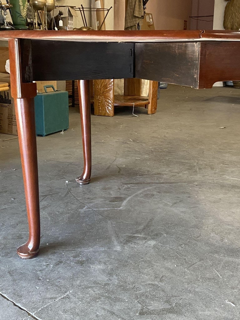 Late Victorian French Drop-Leaf Oak Dining Table - 8