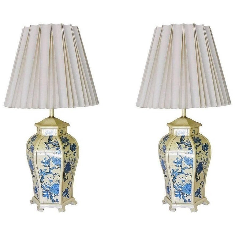 James Mont Style Enamel Asian Inspired Midcentury Lamp Pair - 10