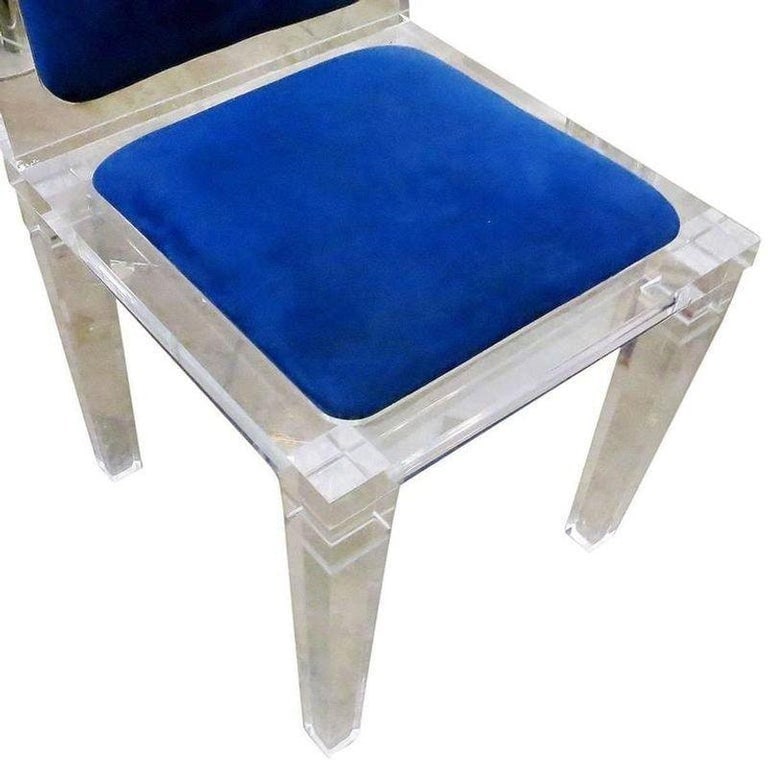Midcentury Lucite Skyscraper Style Dining Chairs, Set of Six - 7