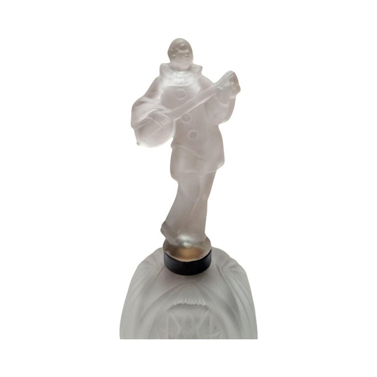 Art Deco Frosted Glass Jester Figurine Lamp - 3