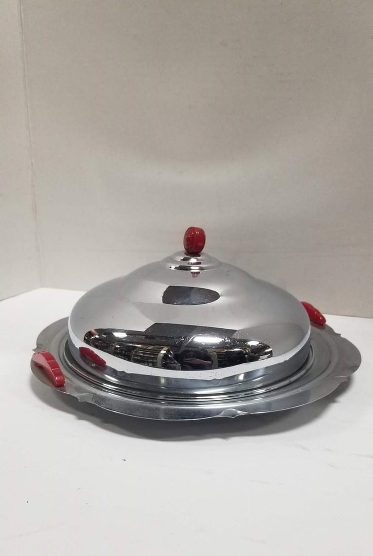 Midcentury Chrome Serving Tray - 4