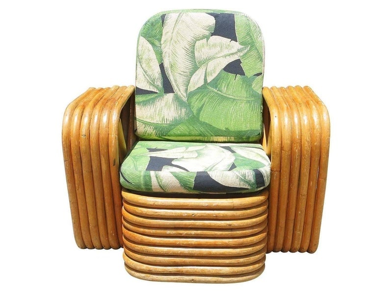 Restored Paul Frankl Square Pretzel Rattan Children's Lounge Chair - 4