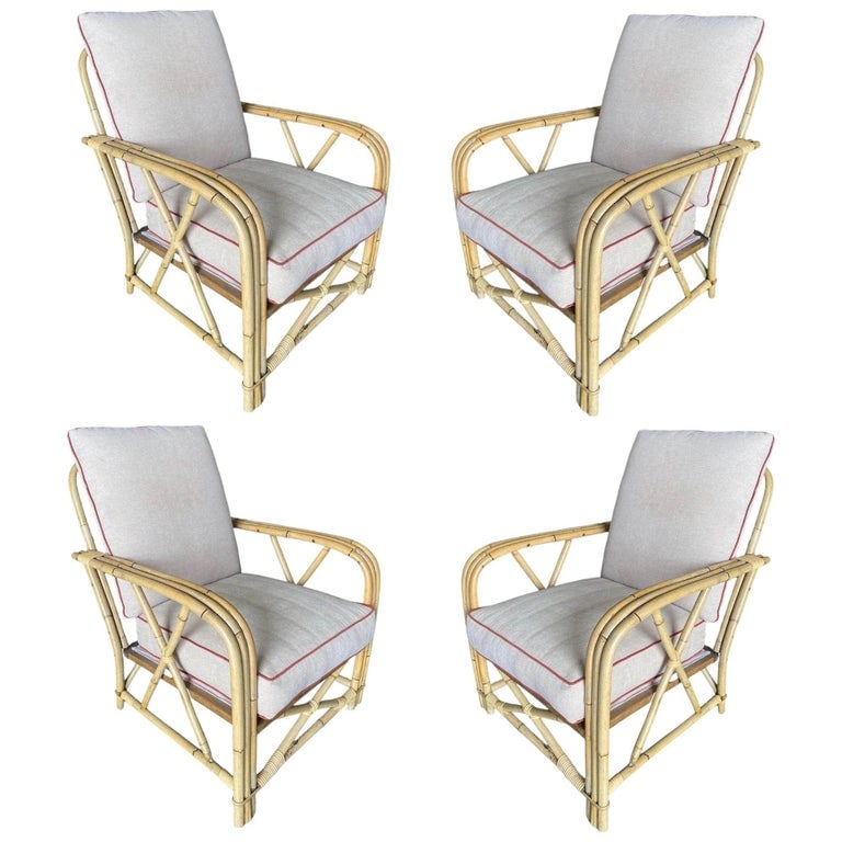 Rare Restored "1949er" Rattan Lounge Chair for Ficks & Reed Set - 3