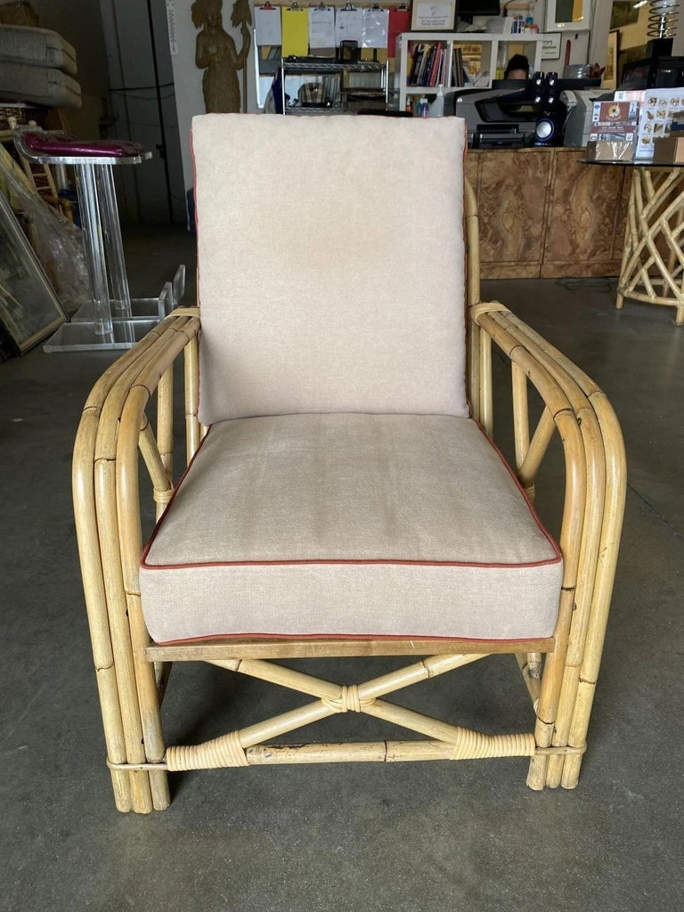 Rare Restored "1949er" Rattan Lounge Chair for Ficks & Reed Set - 6