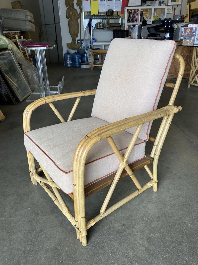 Rare Restored "1949er" Rattan Lounge Chair for Ficks & Reed Set - 7