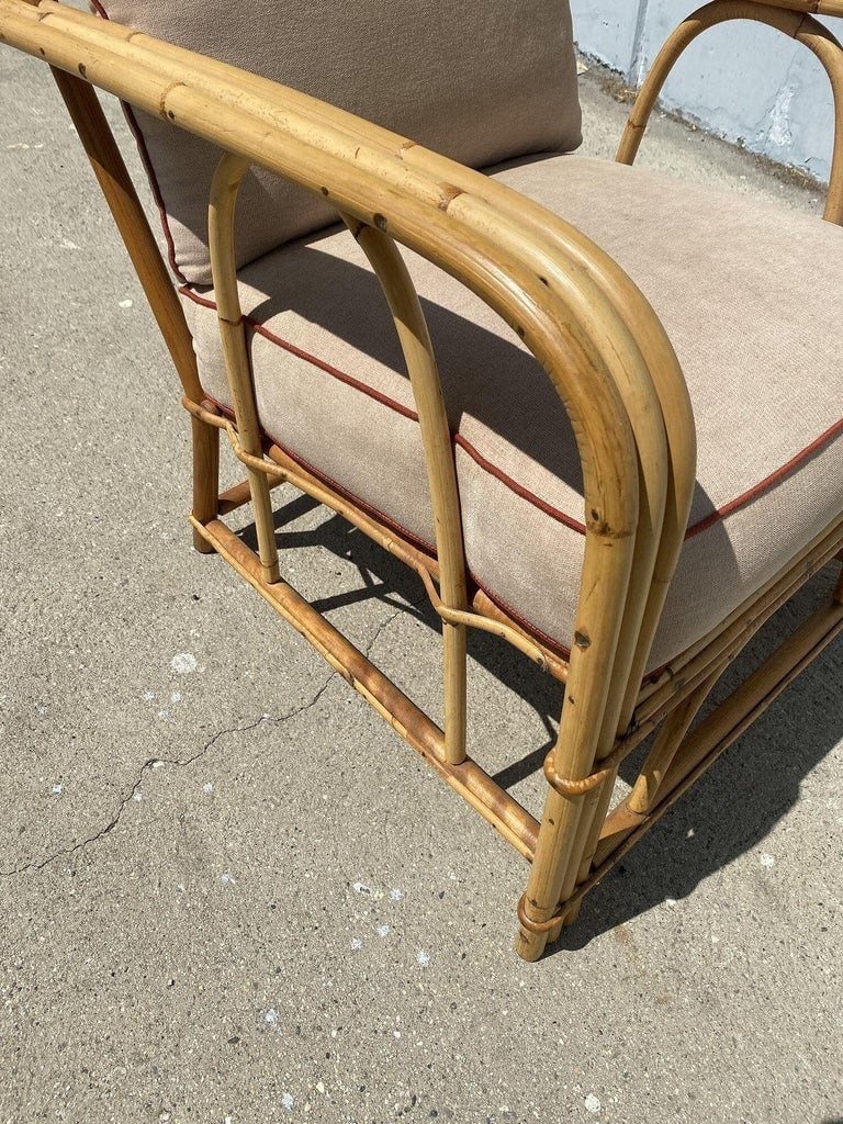 Restored "1949er" Rattan 3-Strand Lounge Chair by Heywood Wakefield - 4