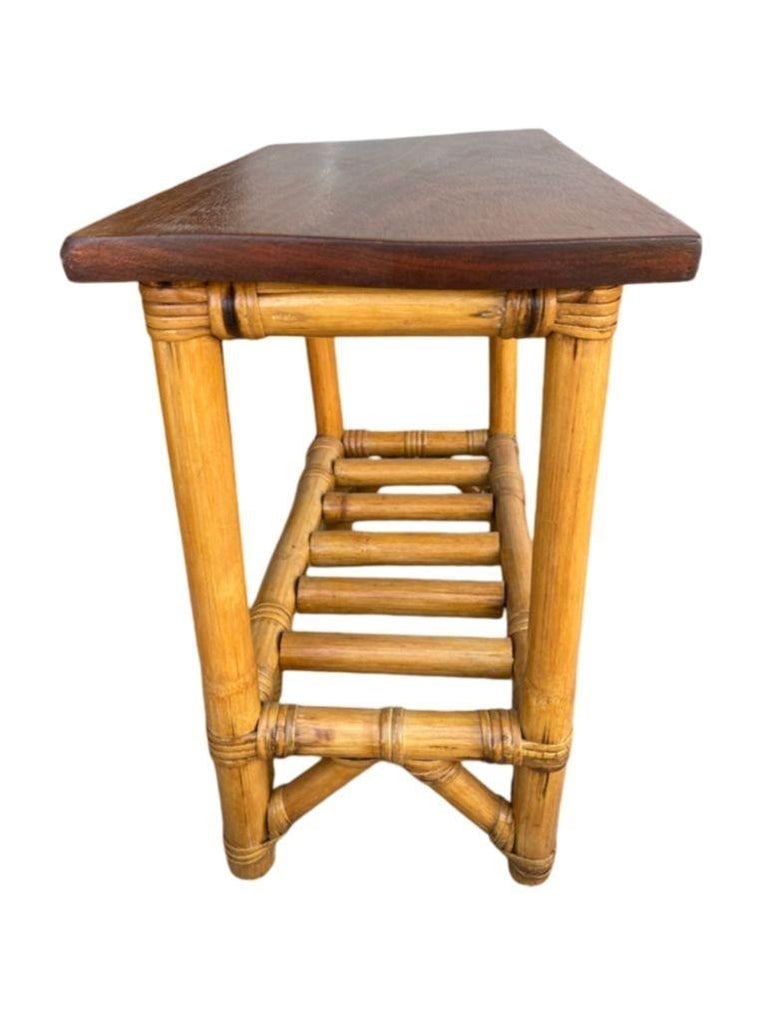 Restored Child Size Floating "Ladder" Rattan Coffee & Side Table Set - 10