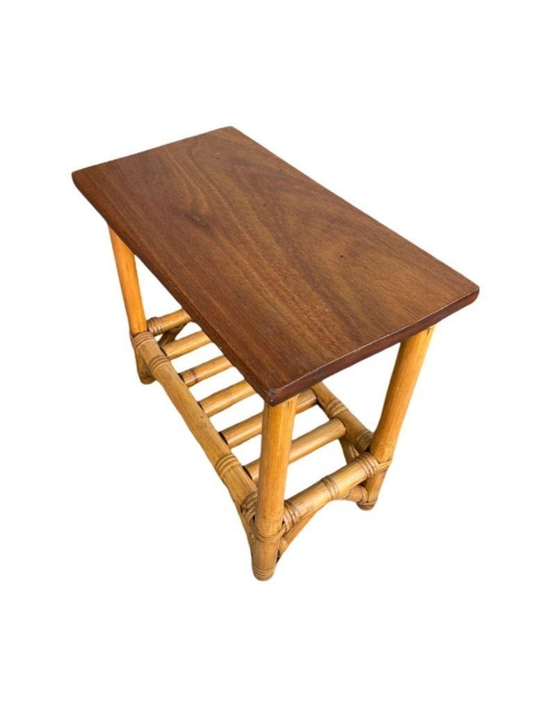 Restored Child Size Floating "Ladder" Rattan Coffee & Side Table Set - 11