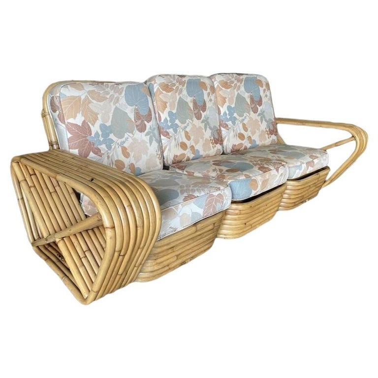 Restored Eight-Strand Square Pretzel Arm 3-Seat Section Sofa (1 of 5)