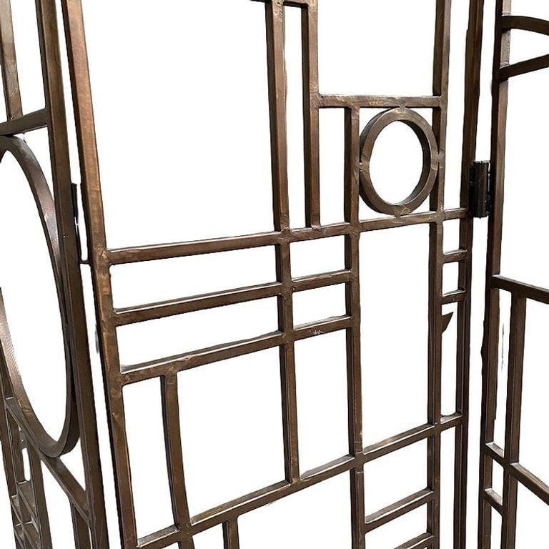 Post Modern Copper Tone Geometric Folding Room Divider by Robert Sonneman - 10
