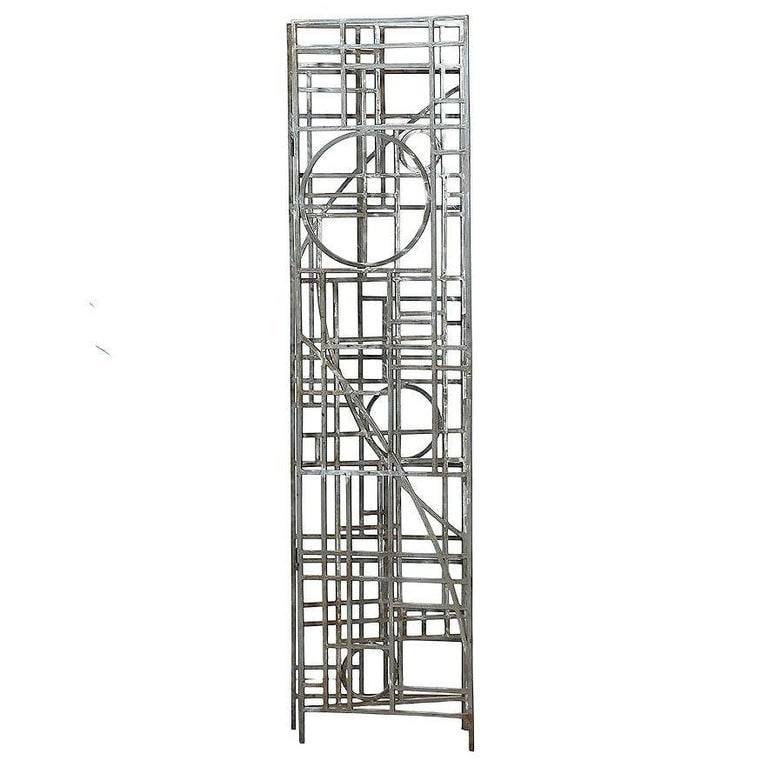 Post Modern Copper Tone Geometric Folding Room Divider by Robert Sonneman - 5