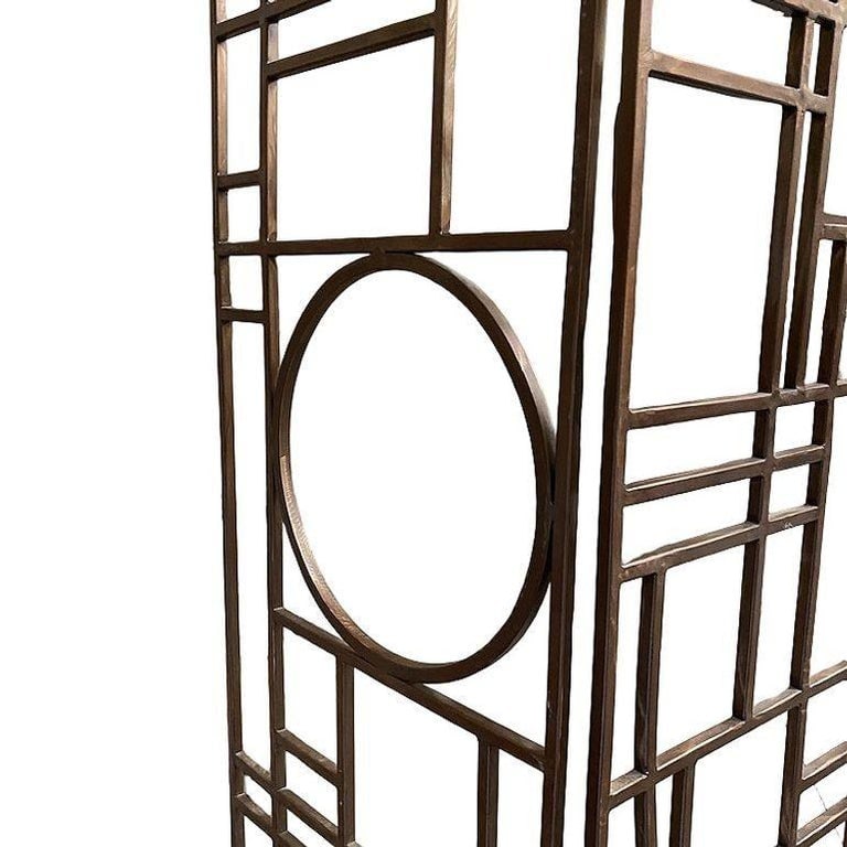Post Modern Copper Tone Geometric Folding Room Divider by Robert Sonneman - 9
