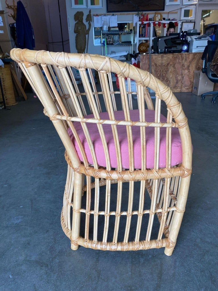 Restored 1970s Pencil Reed Rattan Armchair - 5