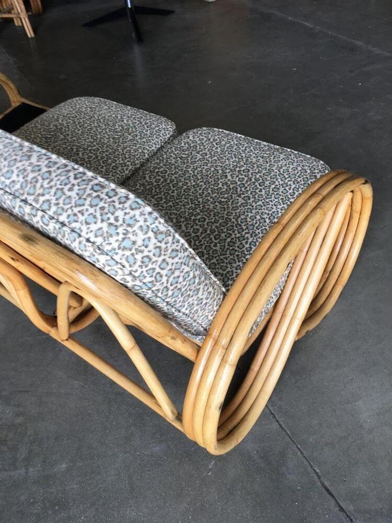 Restored 3/4 3 Strand Round Pretzel Rattan Sectional Sofa - 5
