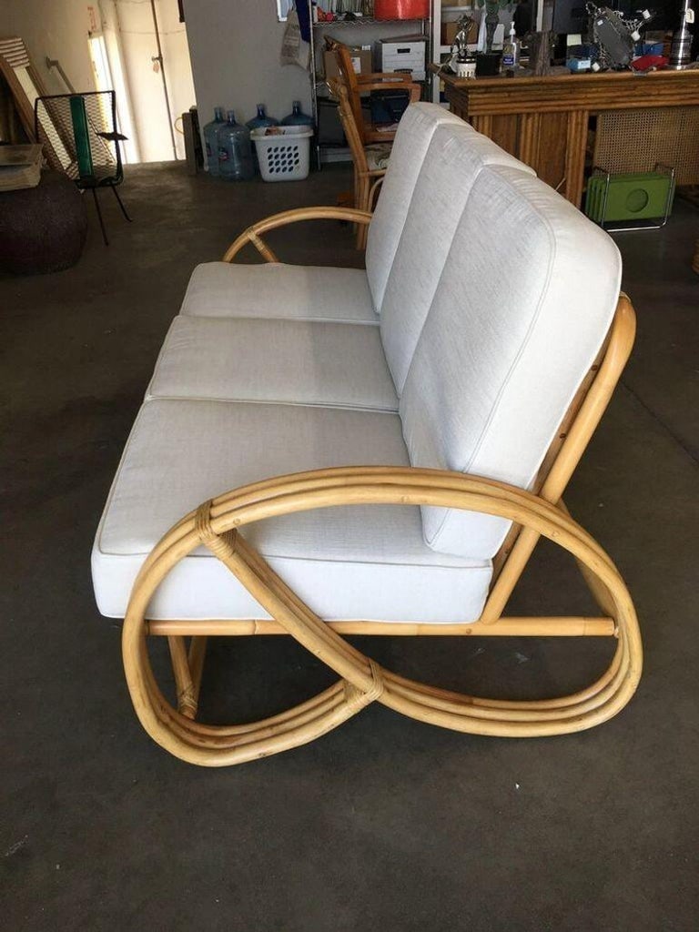 Restored Three-strand 3/4 Pretzel Arm Rattan 3-Seater Sofa - 6