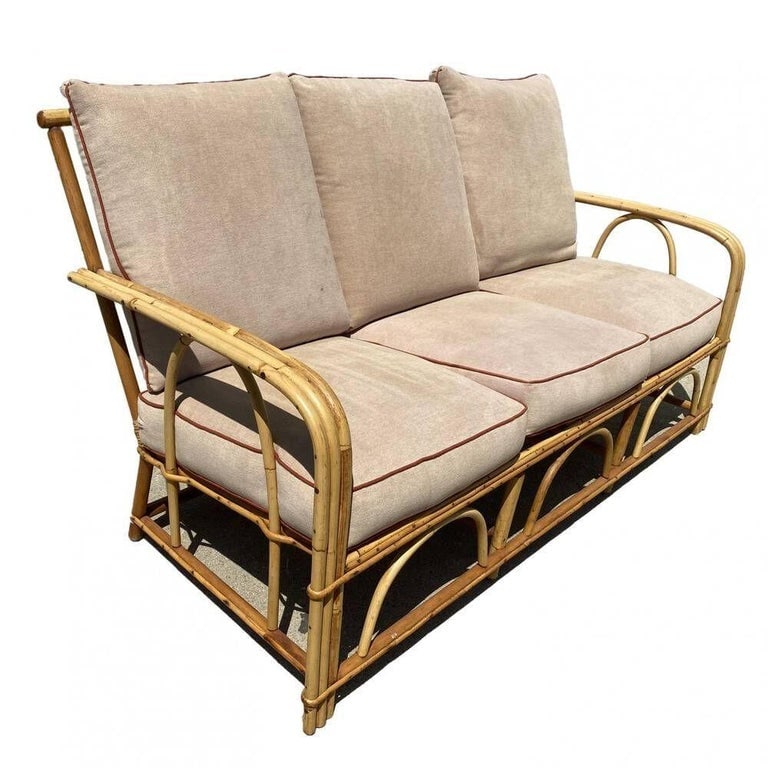 Restored "1949er" Rattan Sofa & Lounge Set by Heywood Wakefield - 3