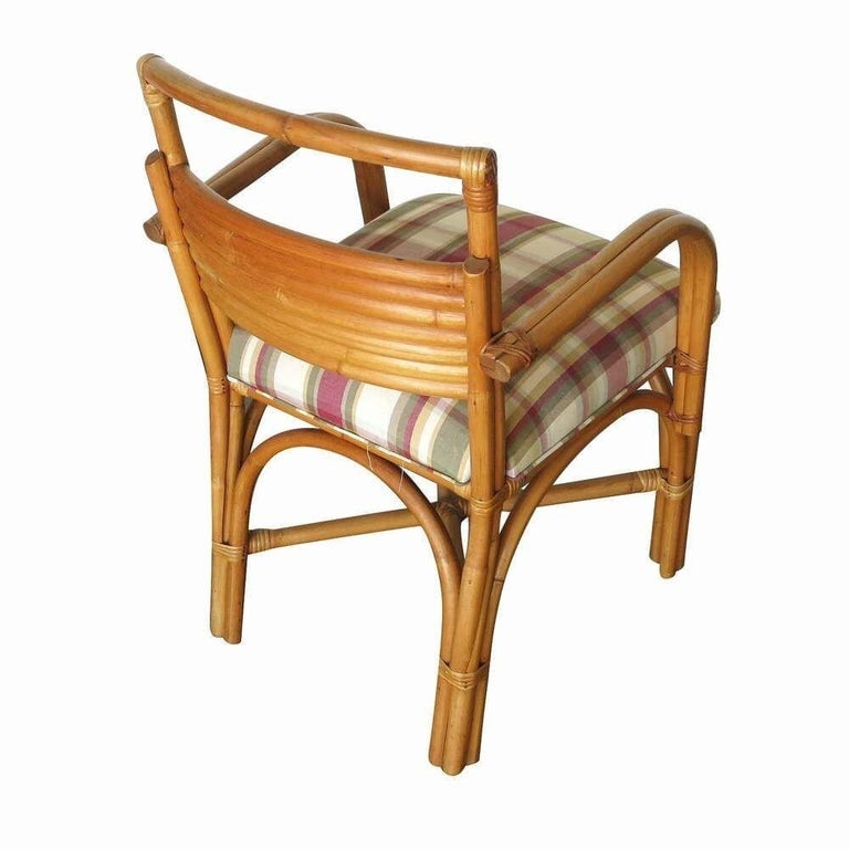 Restored Rattan & Mahogany Table/Chairs Dining Set with Sideboard - 10