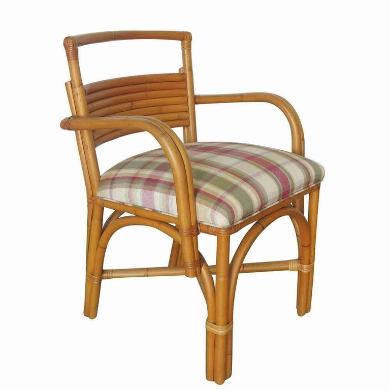 Restored Rattan & Mahogany Table/Chairs Dining Set with Sideboard - 9