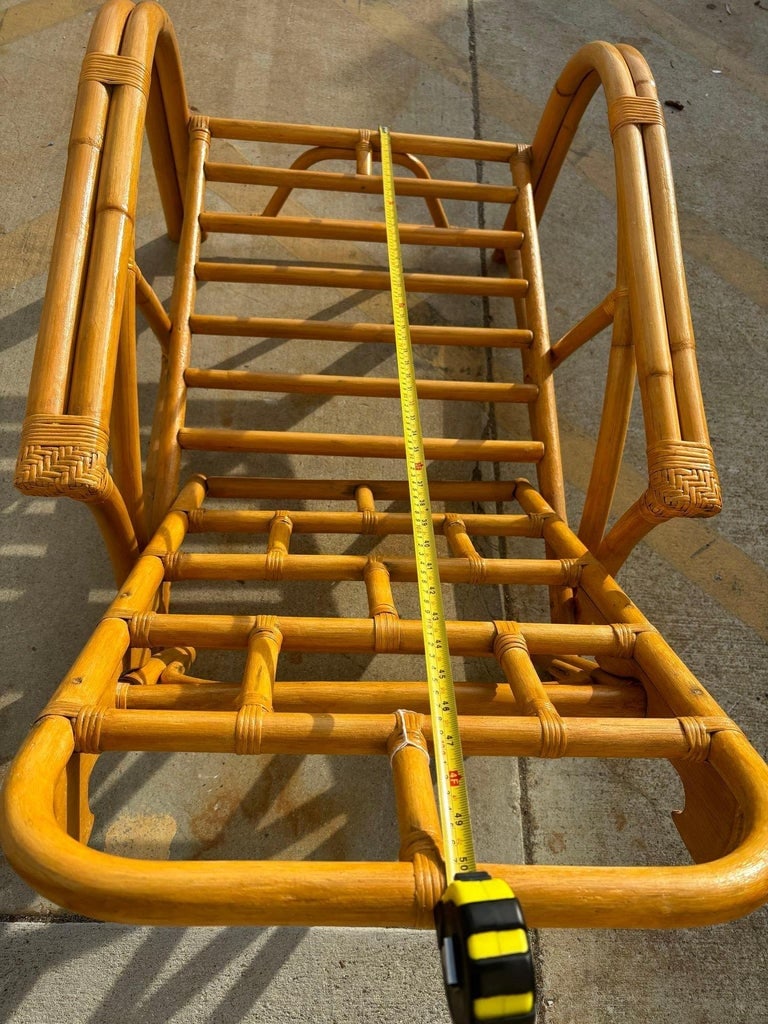 Restored 1940's Transition Rattan Recliner Lounge Chair - 15