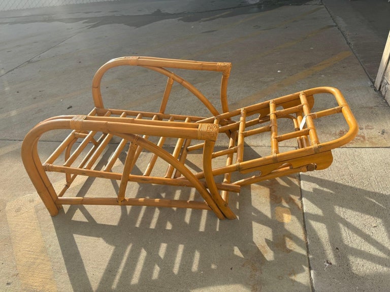 Restored 1940's Transition Rattan Recliner Lounge Chair - 16