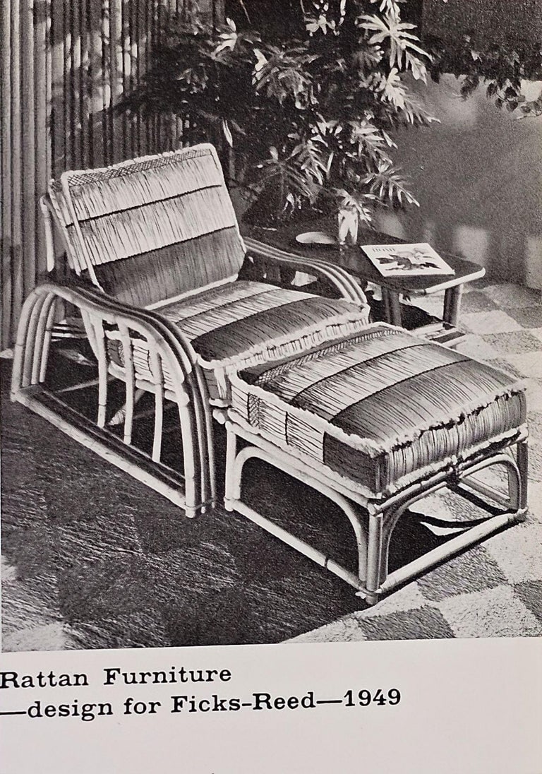 Restored Paul Laszlo Designed Rattan 4-Strand Sectional Settee by by Ficks Reed - 11