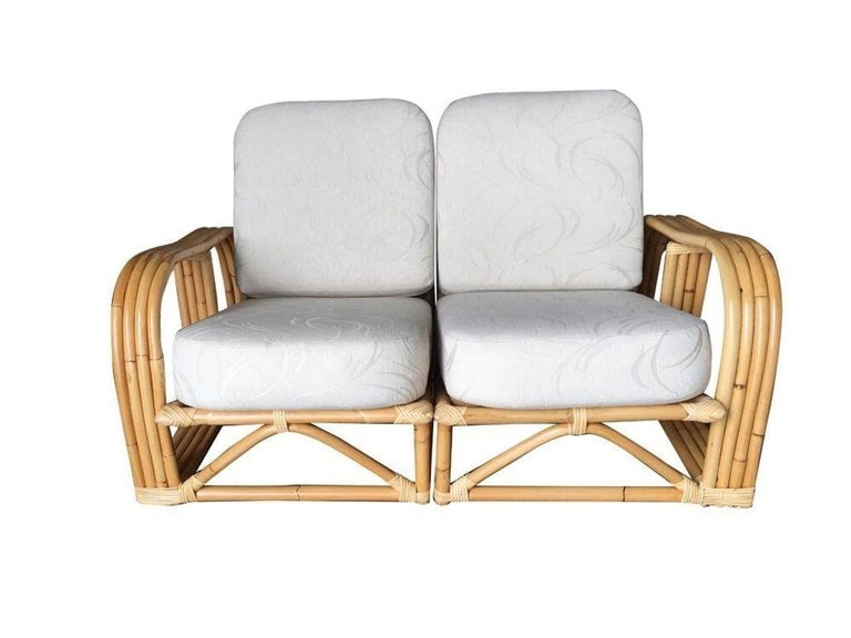 Restored Paul Laszlo Designed Rattan 4-Strand Sectional Settee by by Ficks Reed - 3