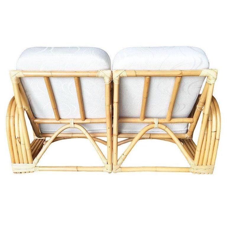 Restored Paul Laszlo Designed Rattan 4-Strand Sectional Settee by by Ficks Reed - 6