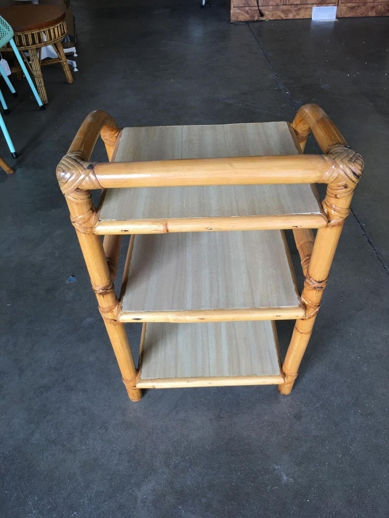 Restored Three-Tier "Arch" Side Table W/ Blond Formica Tops - 6