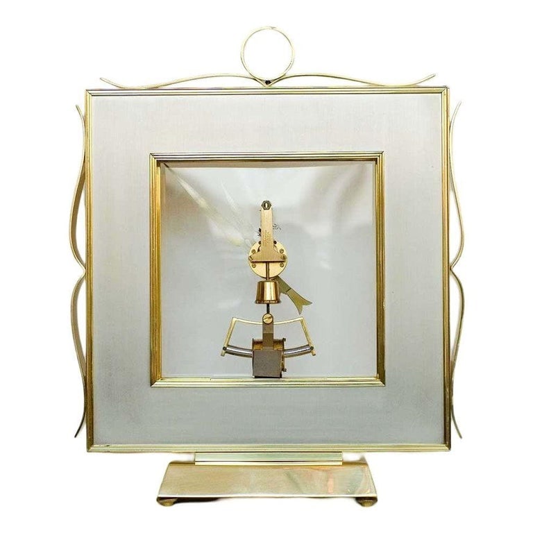 German Mid-Century Brass Mantel Clock by Kieninger & Obergfell - 5