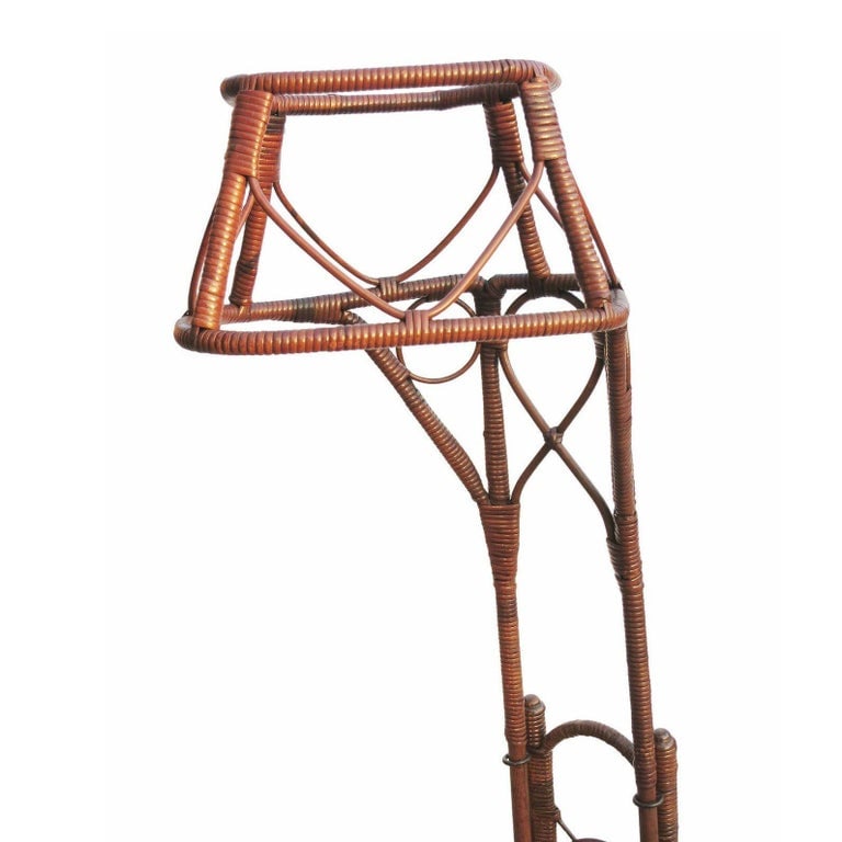 Restored Late Victorian Wicker & Bamboo Swinging Cradle - 7