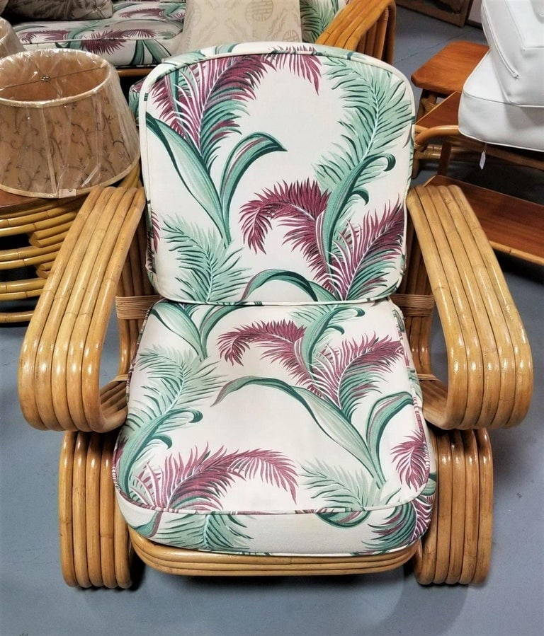 Restored 5-Strand 'Double Triangle' Lounge Chair W/ Floating Seat - 5