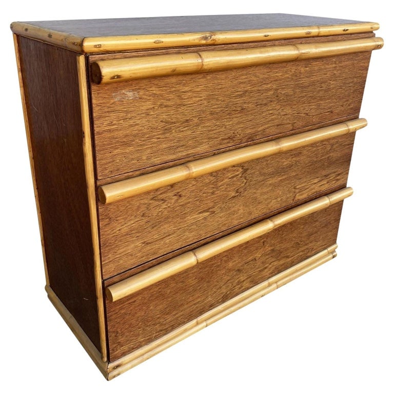 Restored Modernist Mahogany Chest of Drawers W/ Rattan Pulls (1 of 10)