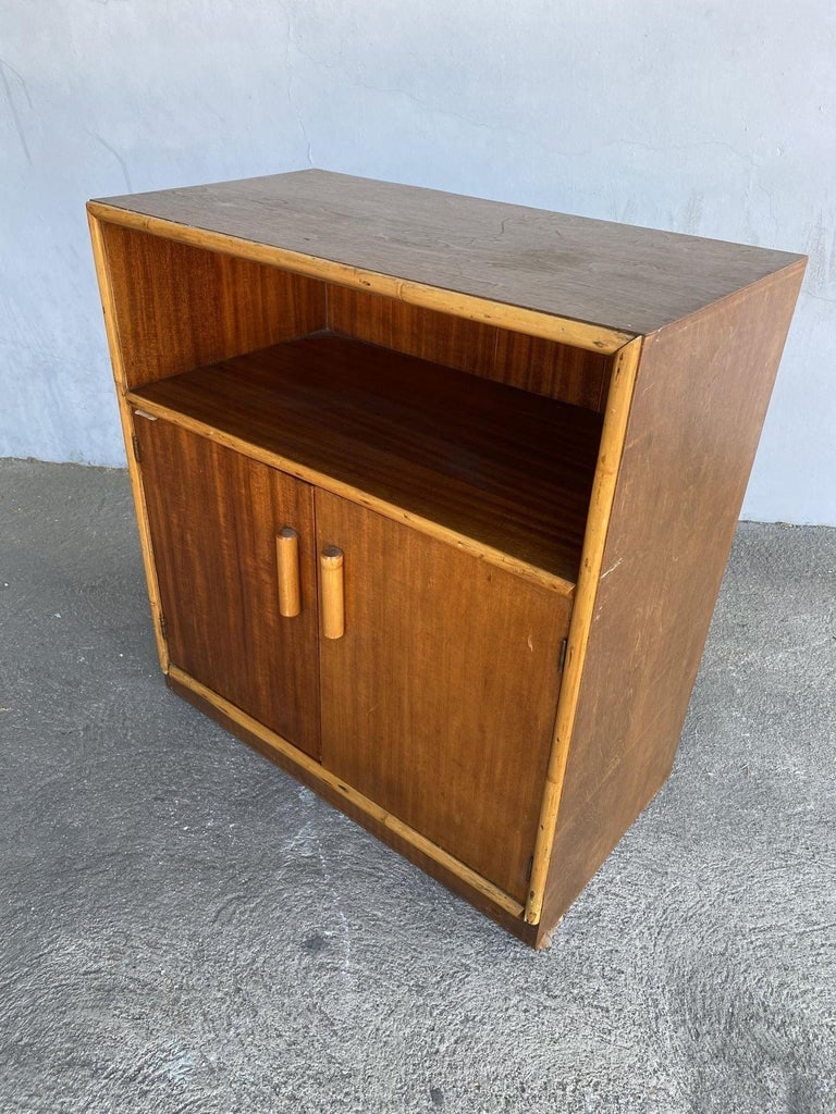 Restored Mahogany & Rattan Cabinet W/ Cubby Space - 5