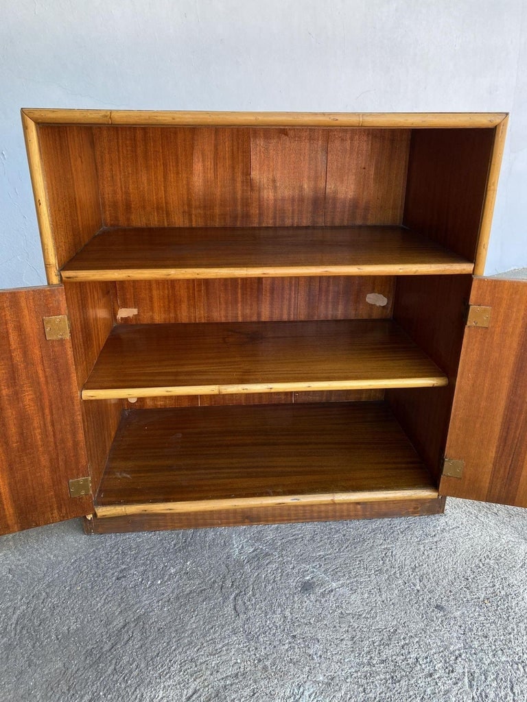 Restored Mahogany & Rattan Cabinet W/ Cubby Space - 8