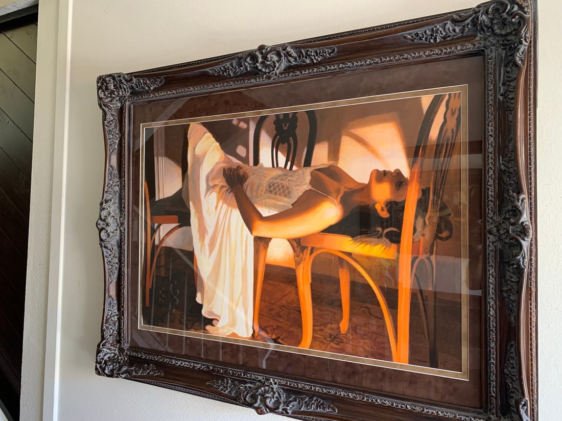 Cristina - Art by Ramon Lombarte (1996) Original Stone Lithograph - Framed - 3