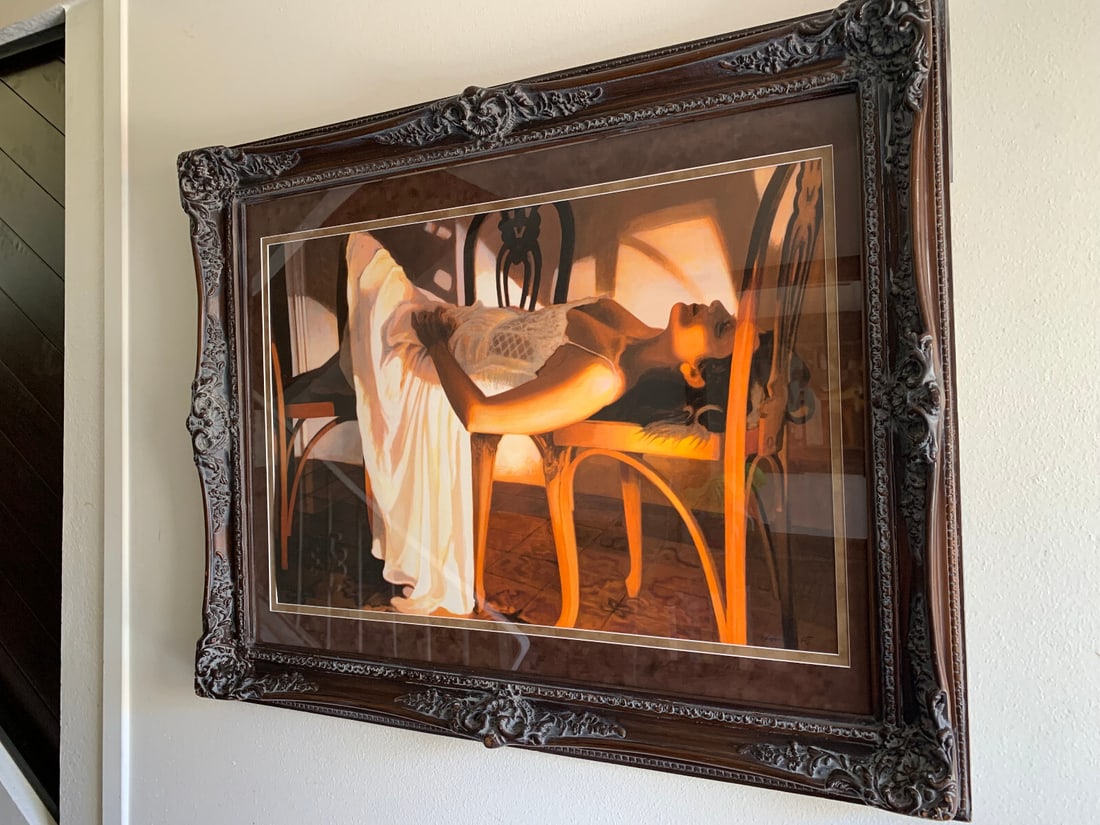 Cristina - Art by Ramon Lombarte (1996) Original Stone Lithograph - Framed - 4