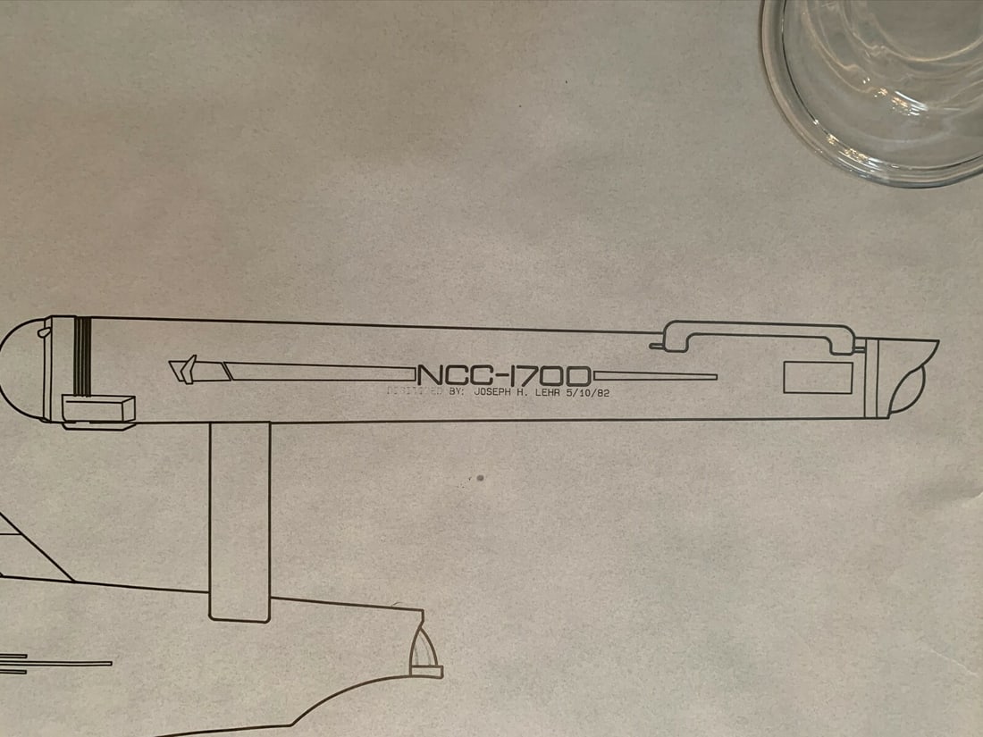 Star Trek - Enterprise Schematic Drawings (1982) 21.875" x 33.875" Art by Lehr - 2