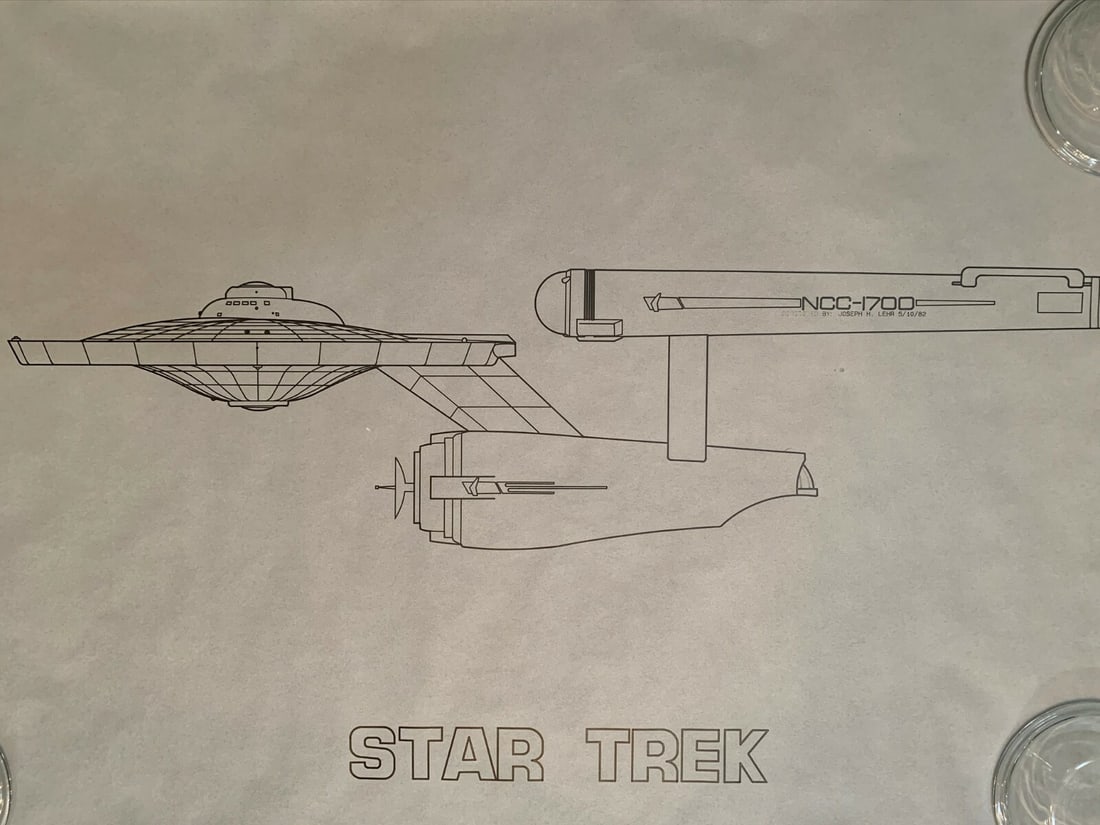Star Trek - Enterprise Schematic Drawings (1982) 21.875" x 33.875" Art by Lehr - 5