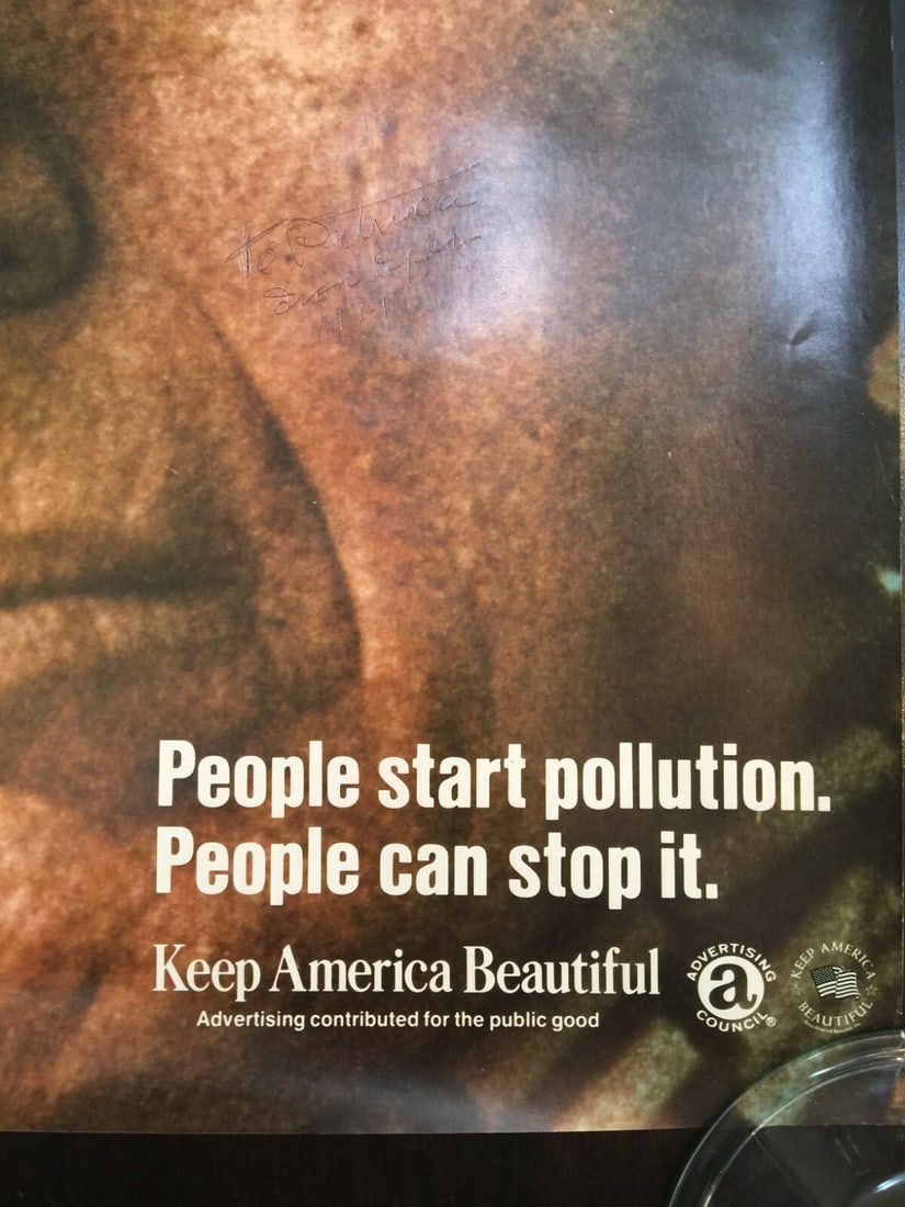 Pollution: It's A Crying Shame - Signed by Iron Eyes Cody (1979) US Poster - 2