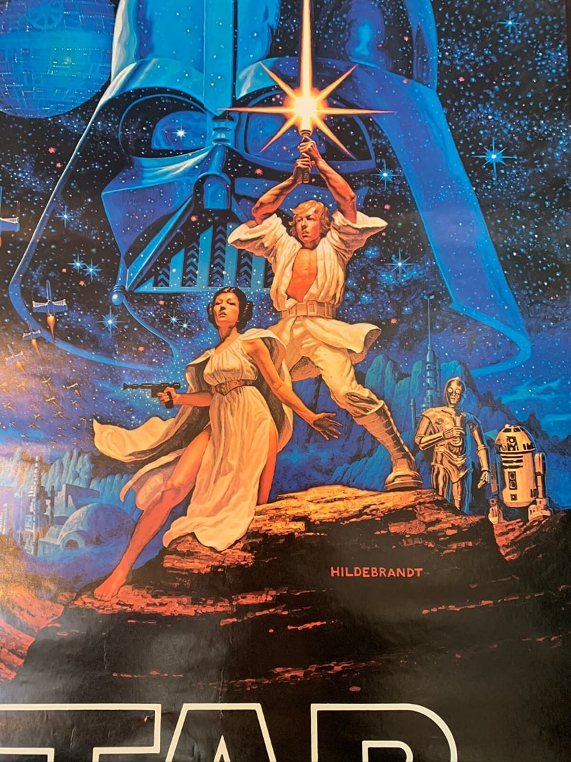 Star Wars - A New Hope - Art by Hildebrandt (1982) 20" x 28" US Movie Poster - 3