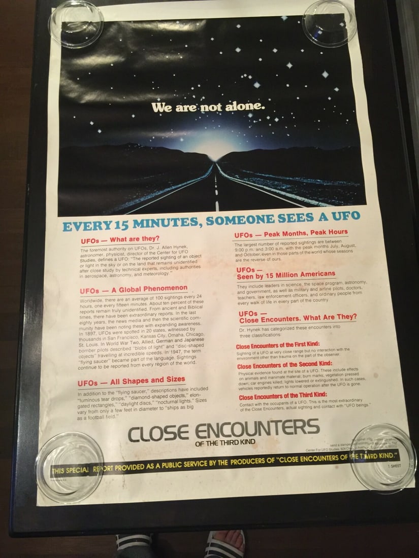 Close Encounters of The Third Kind (1977) US One Sheet Movie Poster: Close Encounters of The Third Kind (1977) US One Sheet Movie Poster Reserve: $400.00 Shipping: Domestic: Flat-rate of $28.00 to anywhere within the contiguous U.S. International: Foreign shipping rate