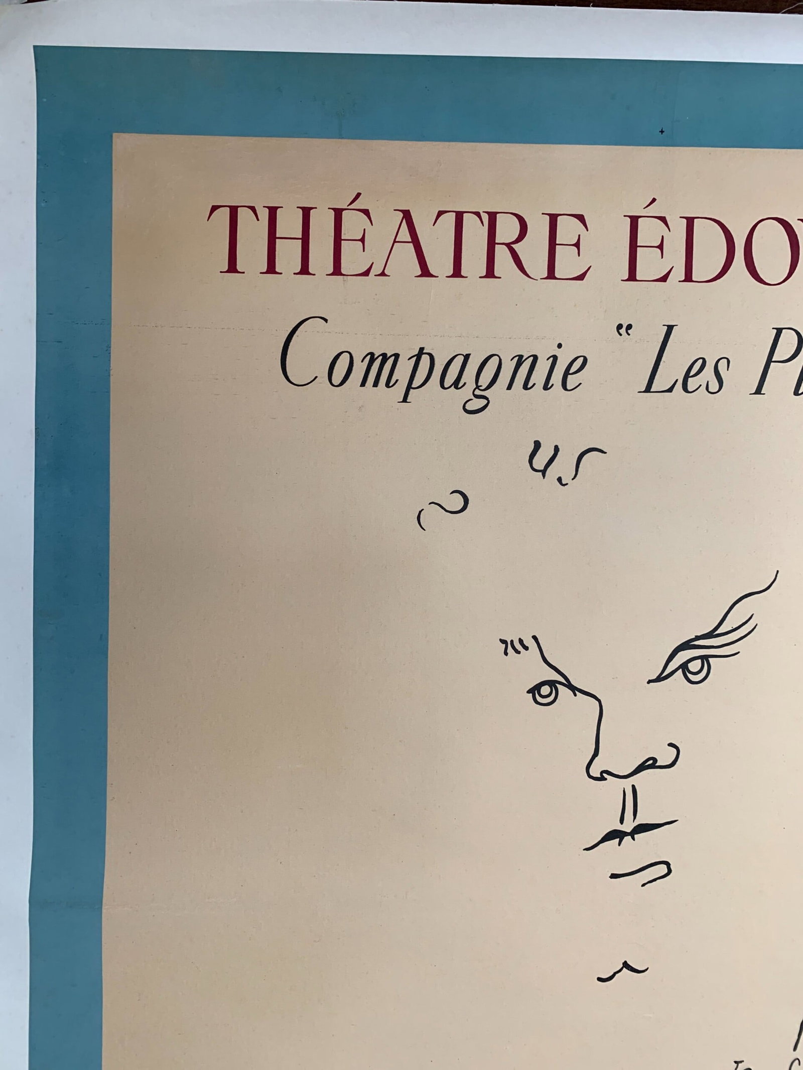 The Blessed and The Damned - Art by Cocteau (1950) 46x62.2 French Theater Poster LB - 4