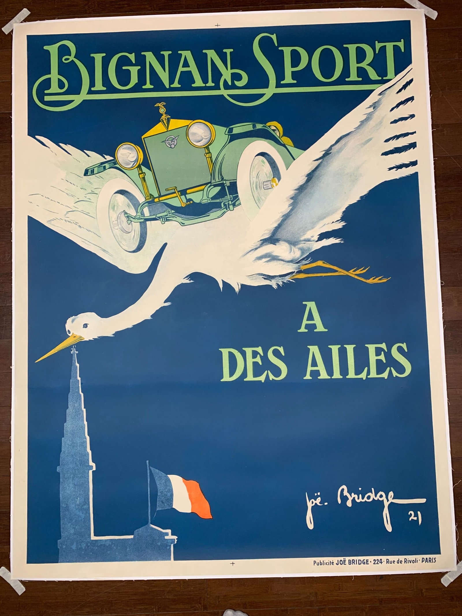 Bignan Sport - Art Joe Bridge (1921) 48x63 French Advertising Poster LB - 2