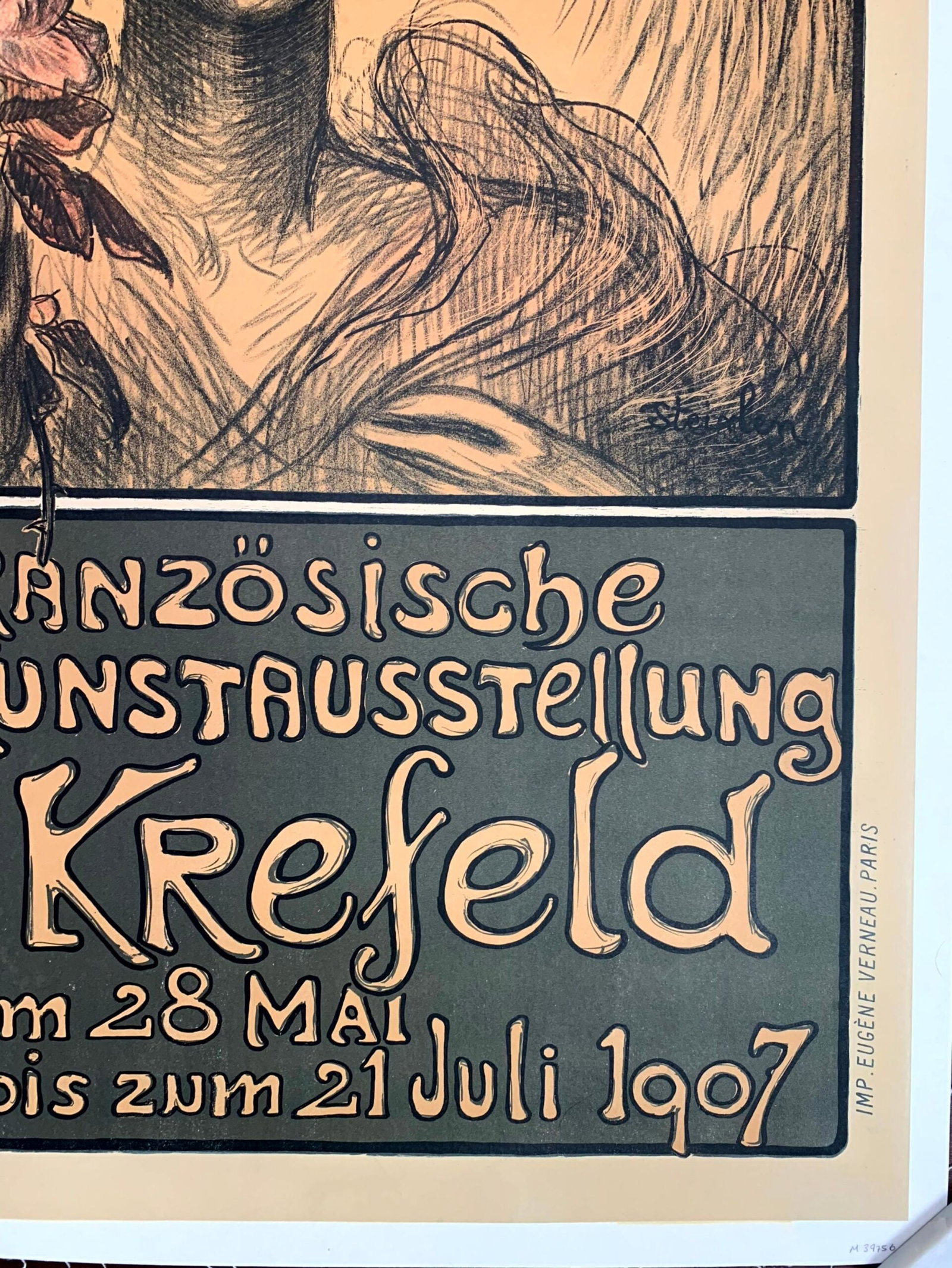 Krefeld - Art by Steinlen (1908) 21.5"X34.75" German Museum Poster LB - 4