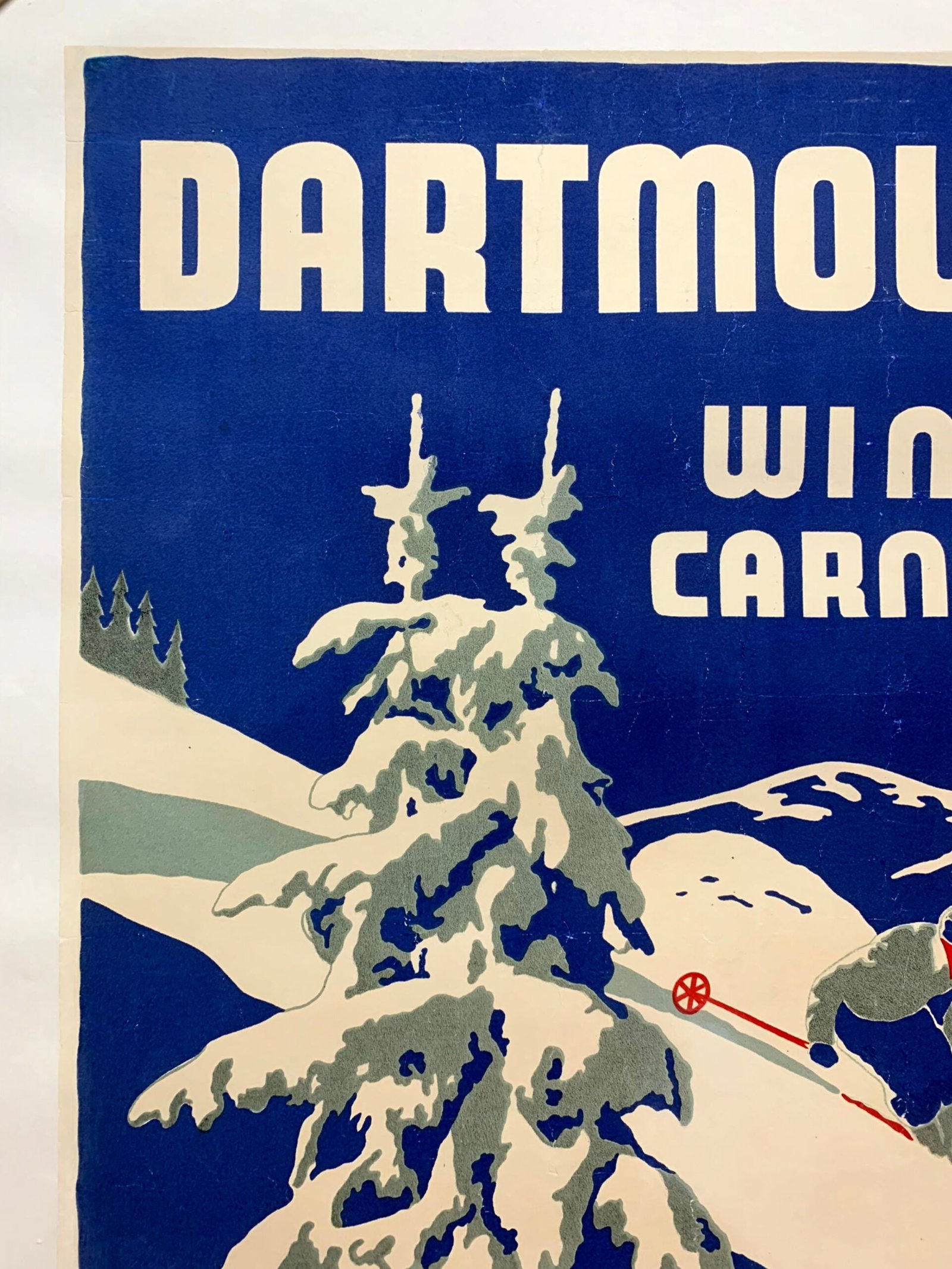 Dartmouth Winter Carnival - Art by Ted Hunter (1937) 22"X34" Swiss Travel Poster LB - 2
